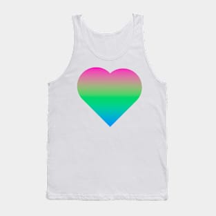 Bi+ Hearts Polysexual Flag (Vertical Gradient Solo) Tank Top